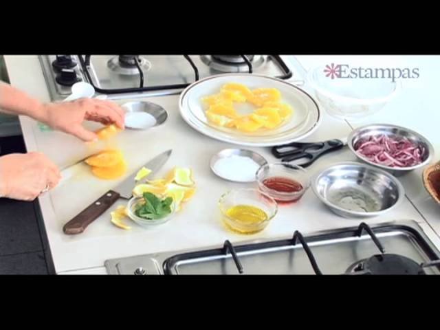 Ensalada de naranja con cebolla morada