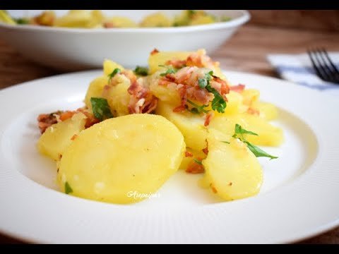 Ensalada de patata con bacon (con patata cocida)