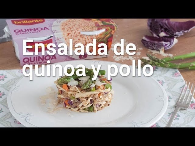 Ensalada de quinoa con pollo (pollo cocido)