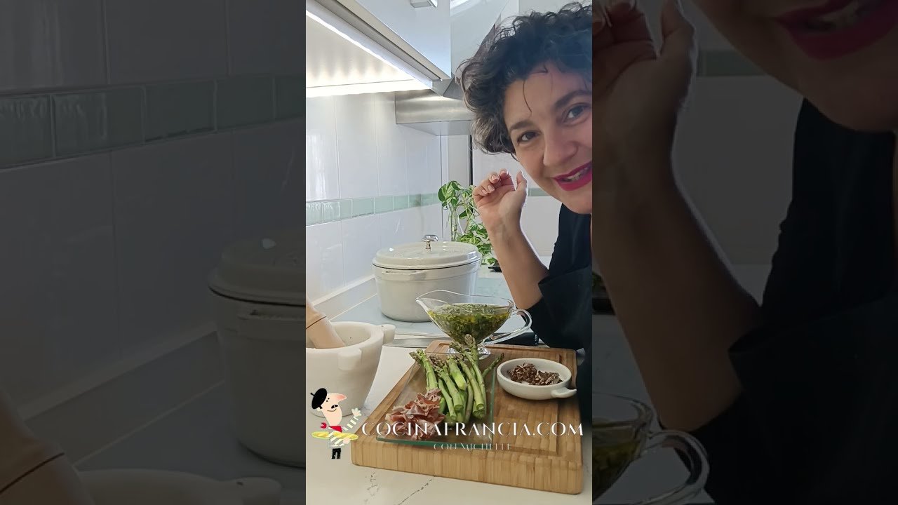 Espárragos verdes al vapor con vinagreta