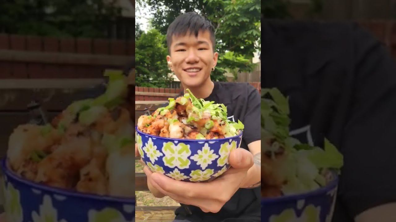 Gambas salteadas con miso