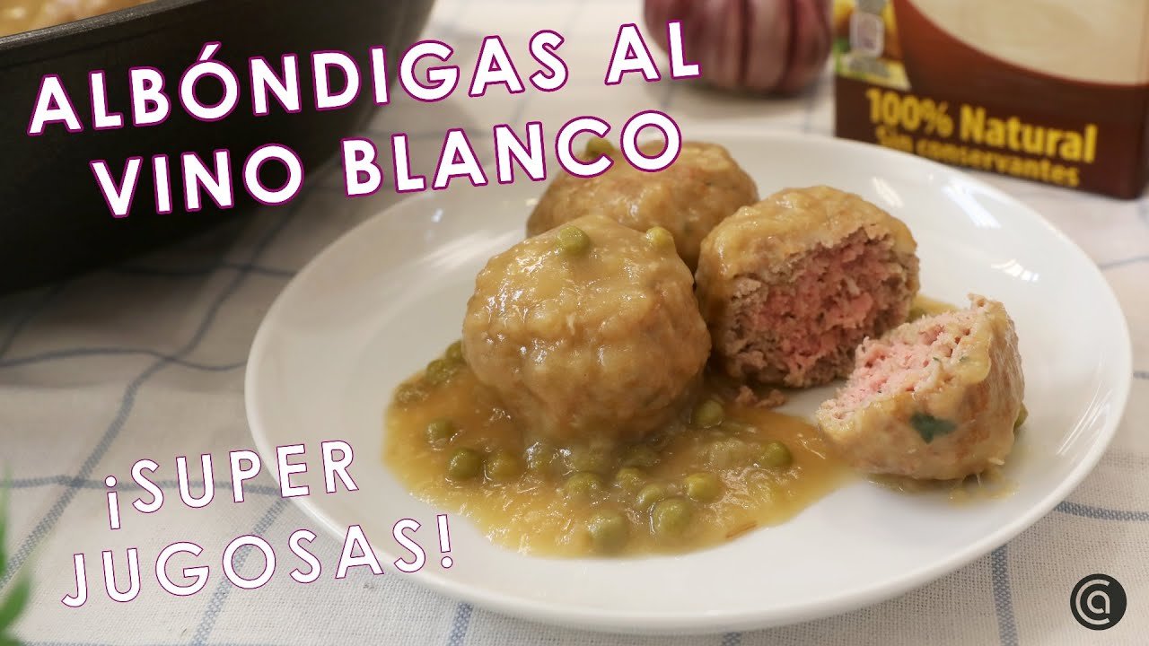 Receta de Albóndigas con vino blanco