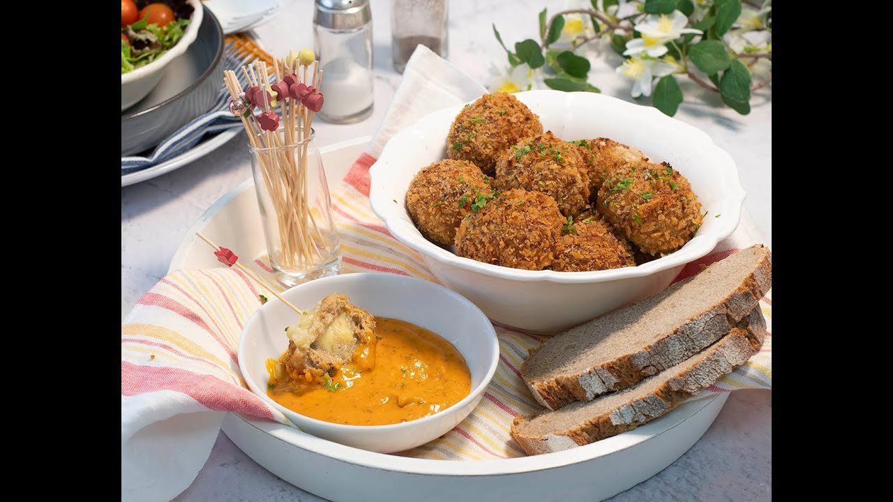 Receta de Albóndigas rellenas de queso al horno