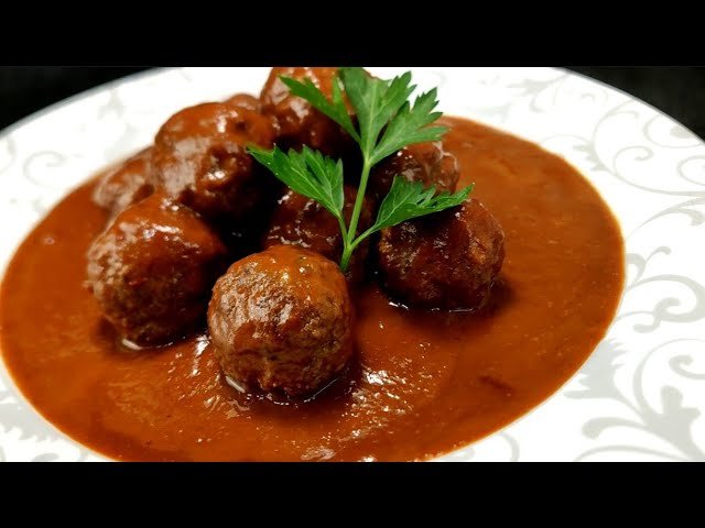 Receta de Albóndigas salsa vino tinto