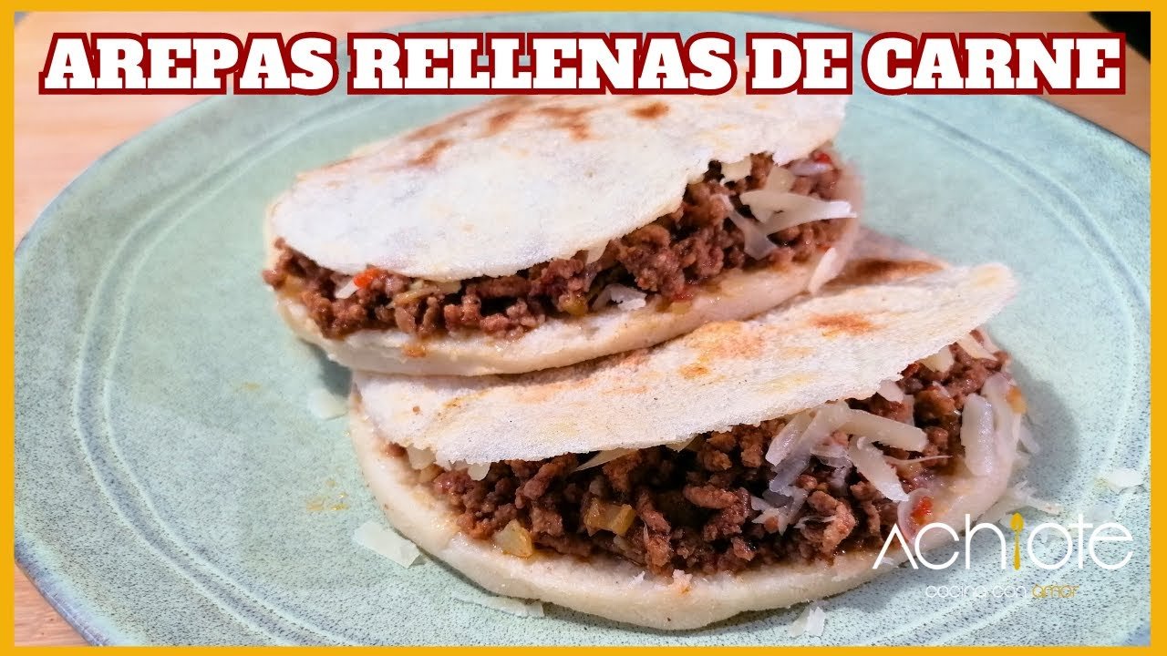 Receta de Arepas rellenas de carne molida con mayonesa