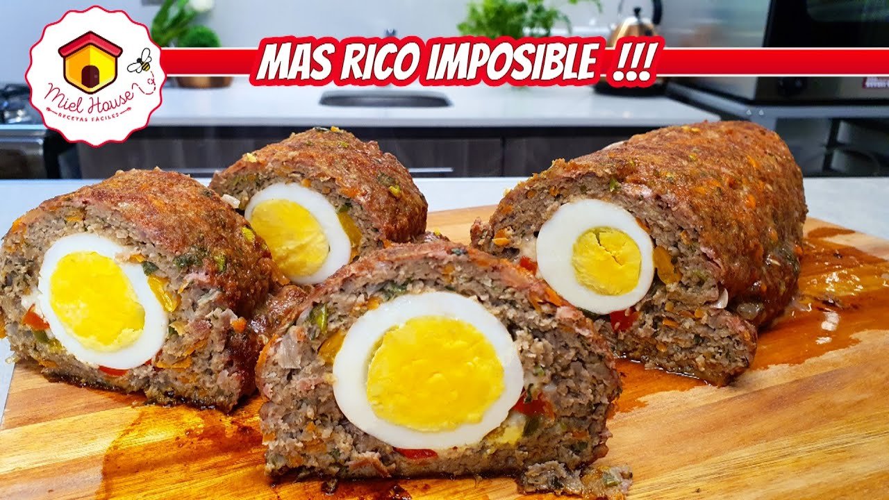 Receta de Arrollado de carne picada al horno