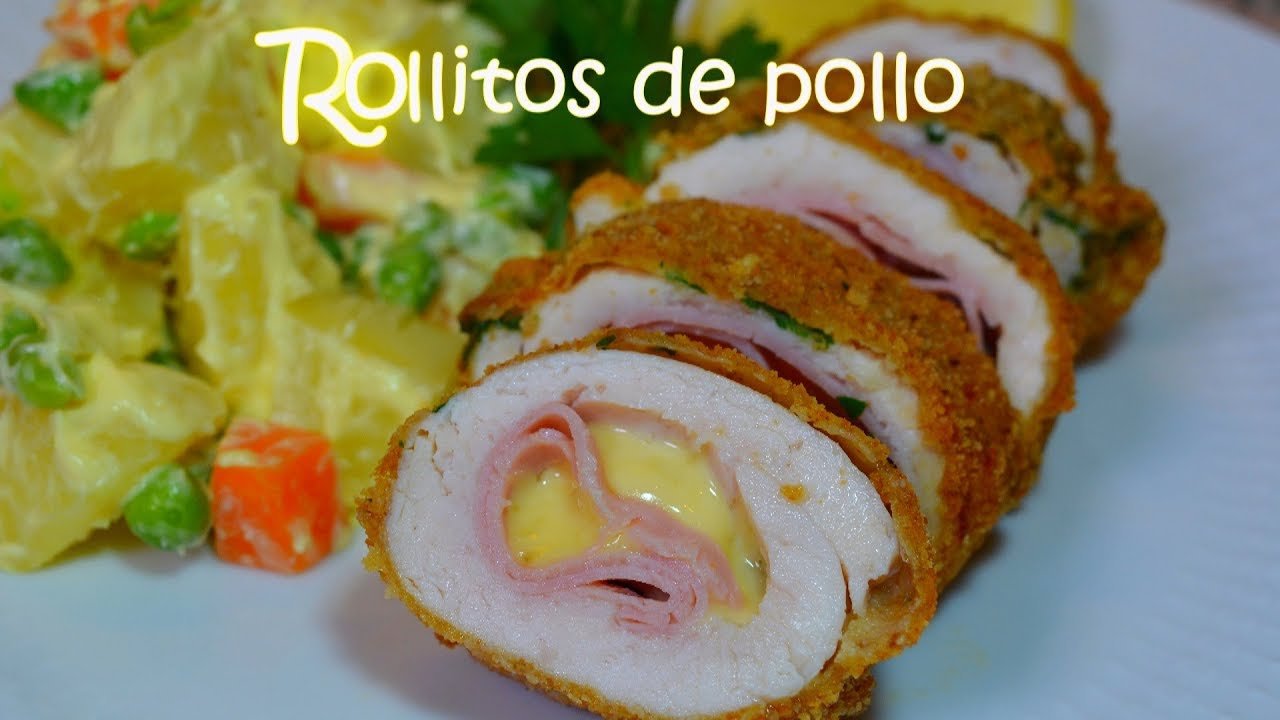 Receta de Arrollado de pollo con jamón y queso
