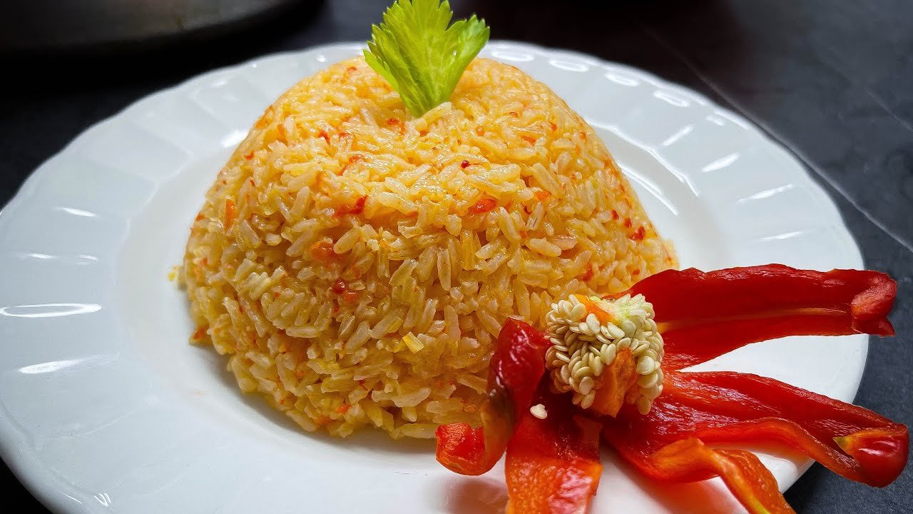 Receta de Arroz blanco con pimentón rojo
