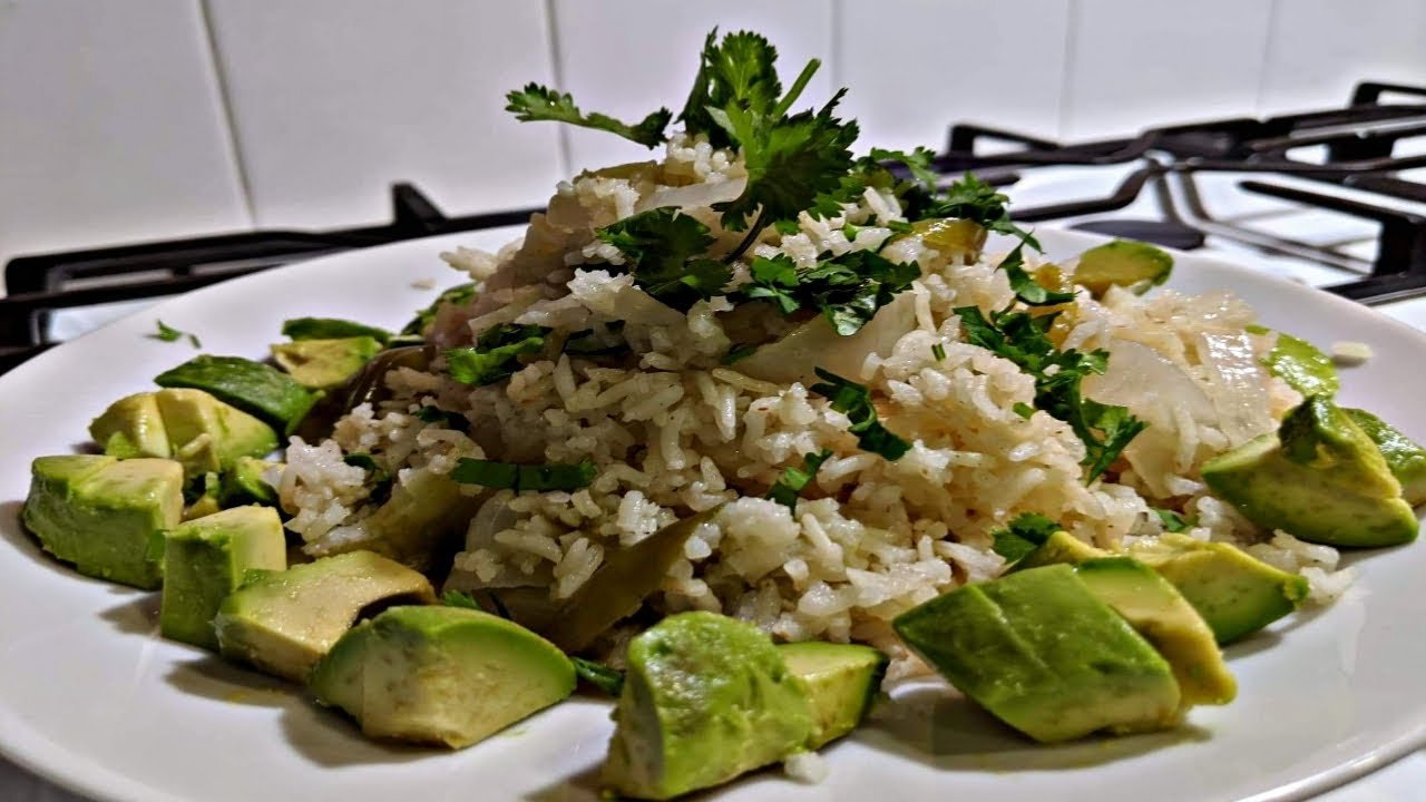 Receta de Arroz blanco con tomate verde
