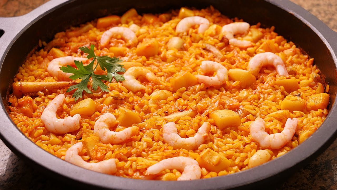 Receta de Arroz con sepia y gambas