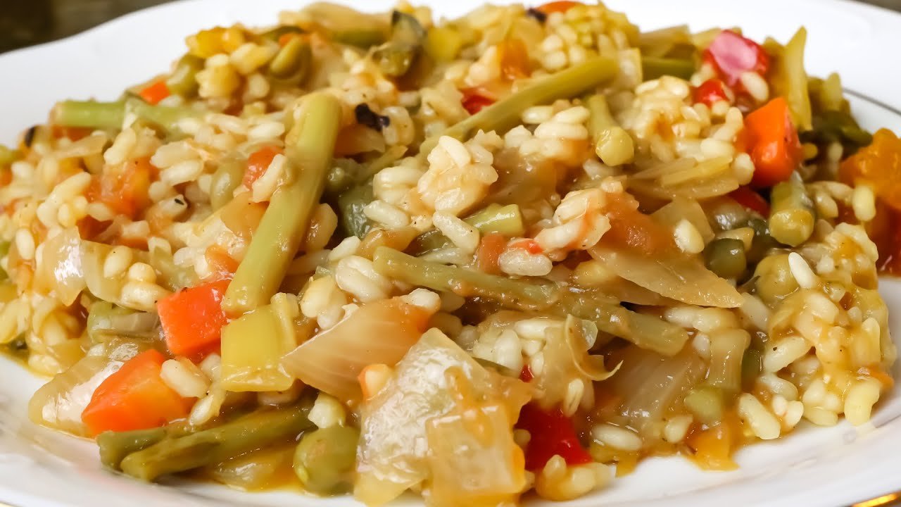 Receta de Arroz con verduras y espárragos trigueros