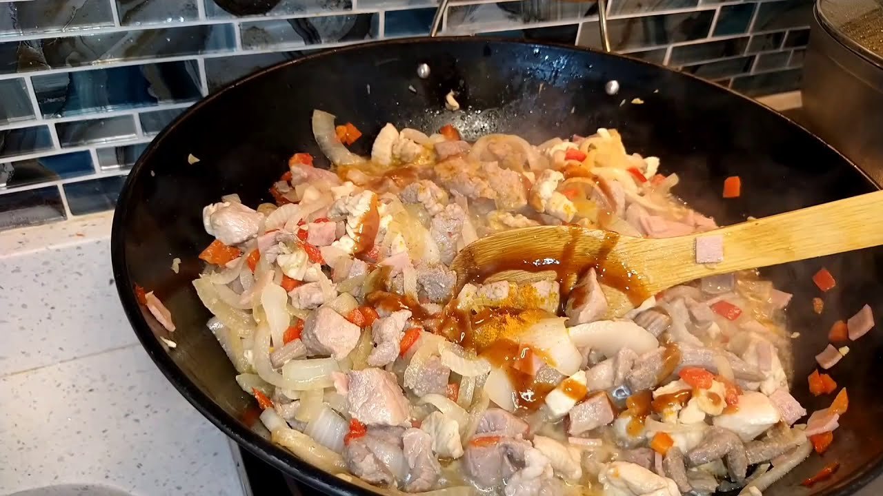 Receta de Arroz de carnes verduras y Coca-Cola