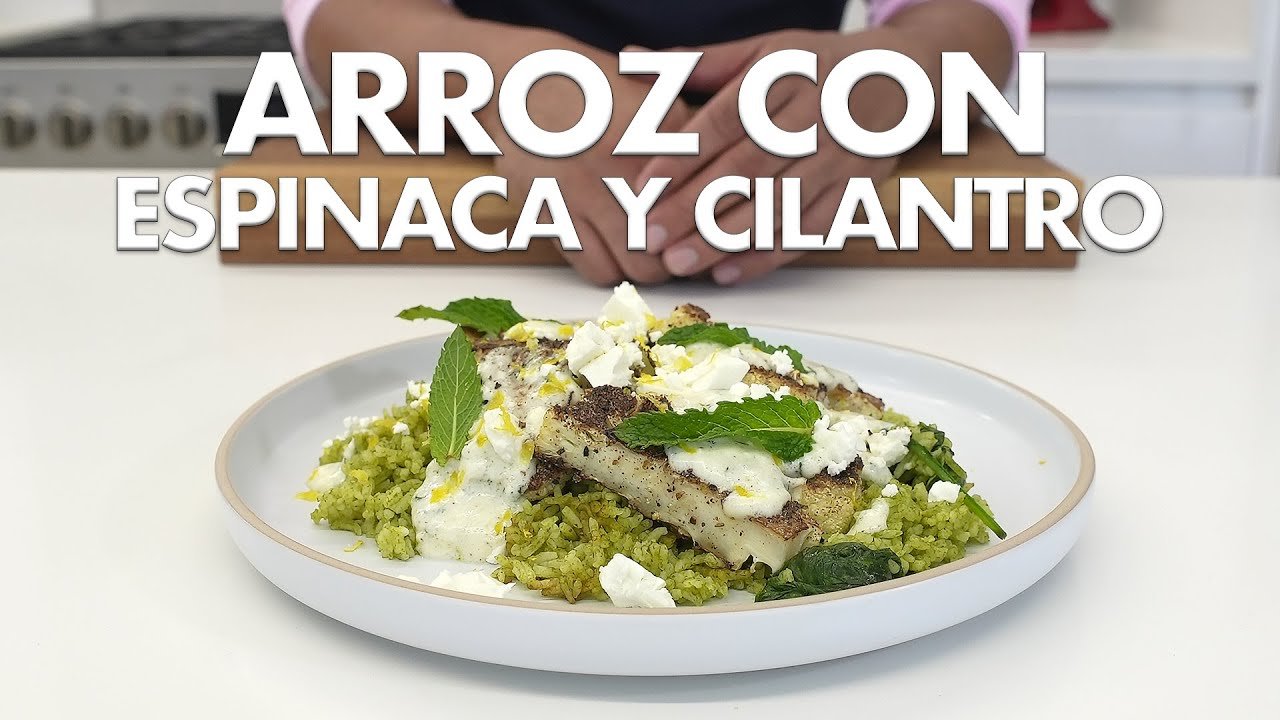 Receta de Arroz de espinacas y cilantro