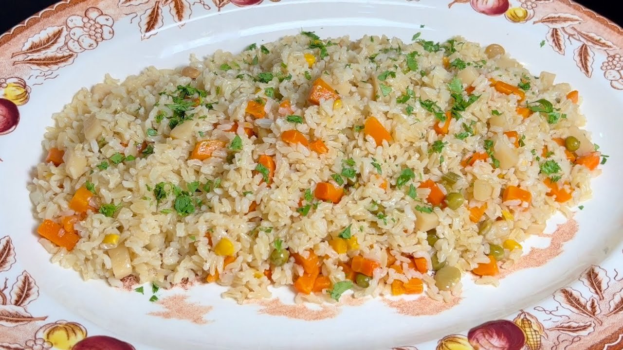 Receta de Arroz integral con verduras paso a paso