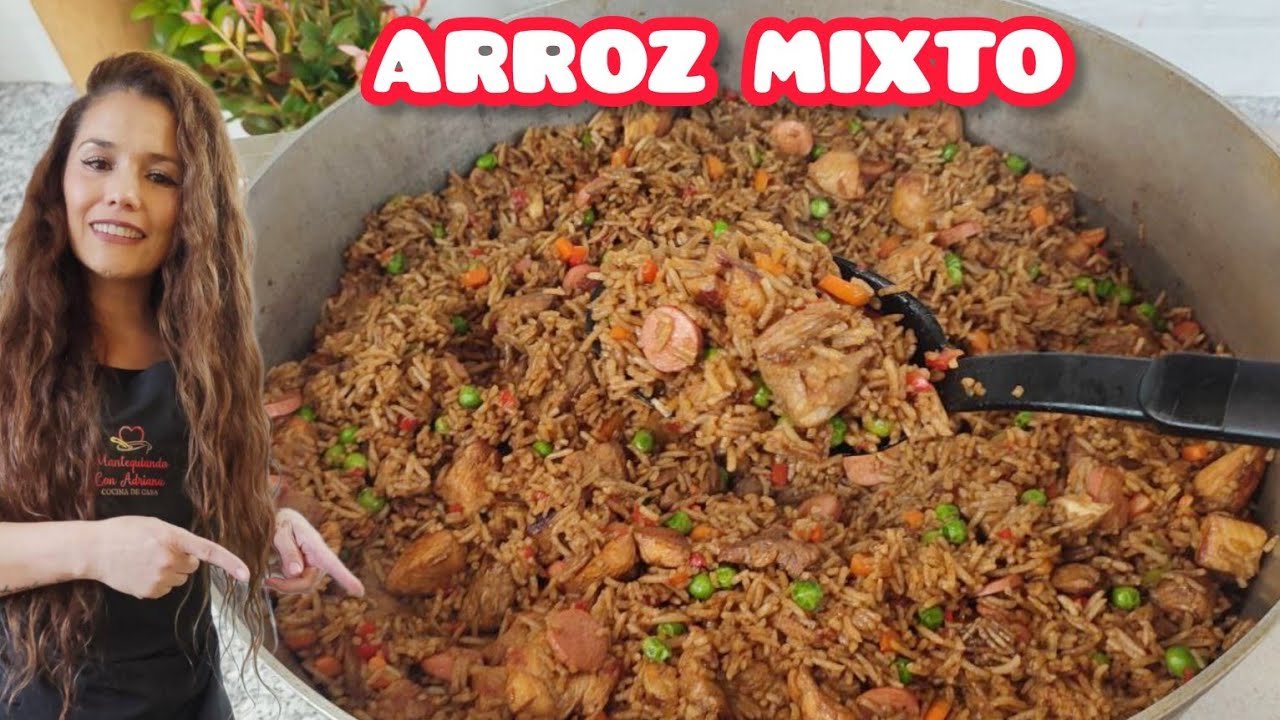 Receta de Arroz mixto con pollo y carne
