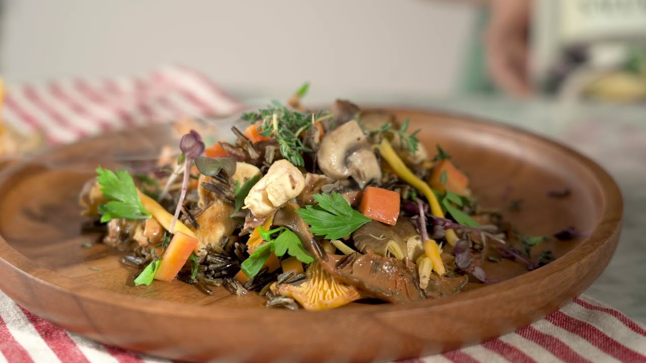 Receta de Arroz salvaje con pollo y setas