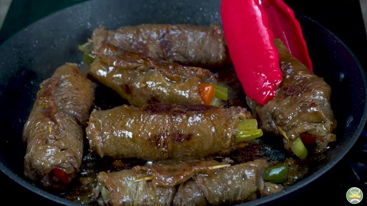 Receta de Bistec relleno de verduras al horno