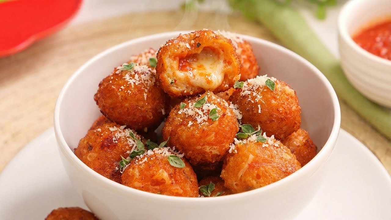 Receta de Bolas de queso y tomate