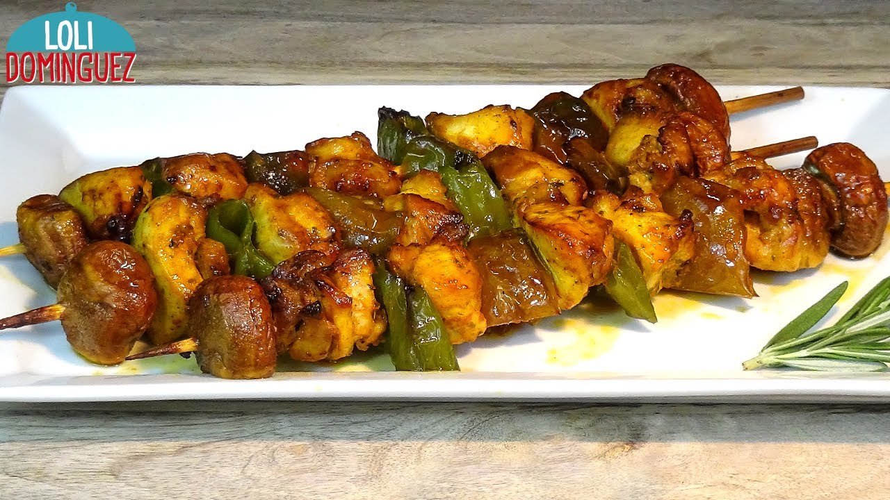 Receta de Brochetas de pollo al horno con miel
