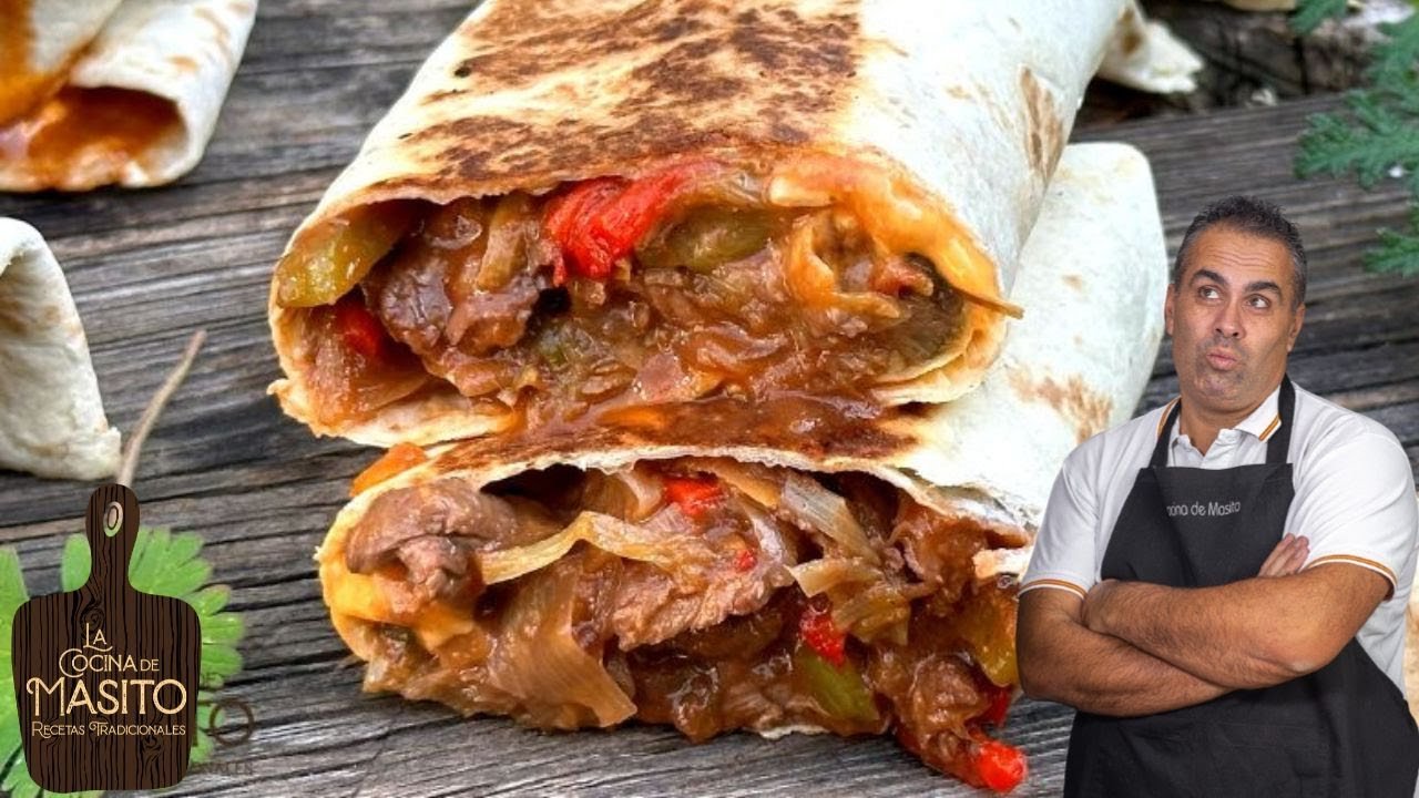Receta de Burrito de cerdo con salsa roja ahumada