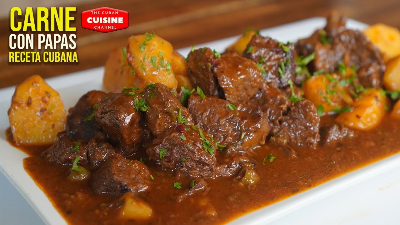 Receta de Carne con papas estilo cubano