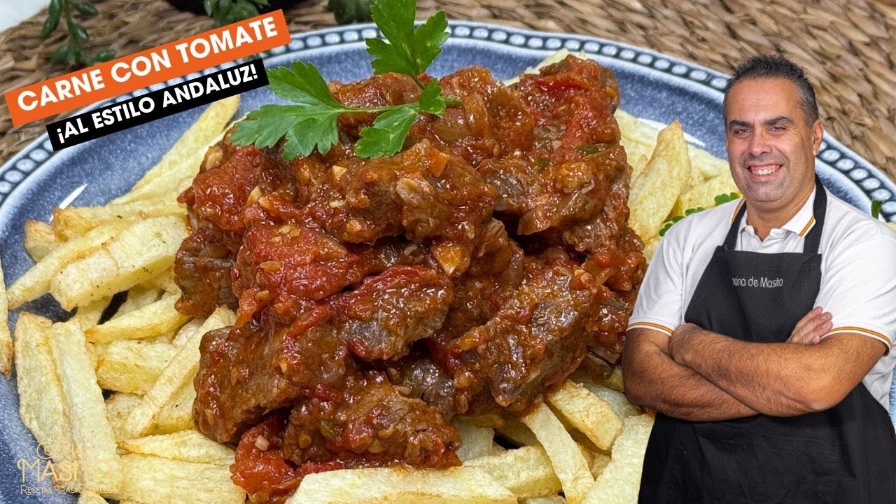 Receta de Carne con tomate y cebolla