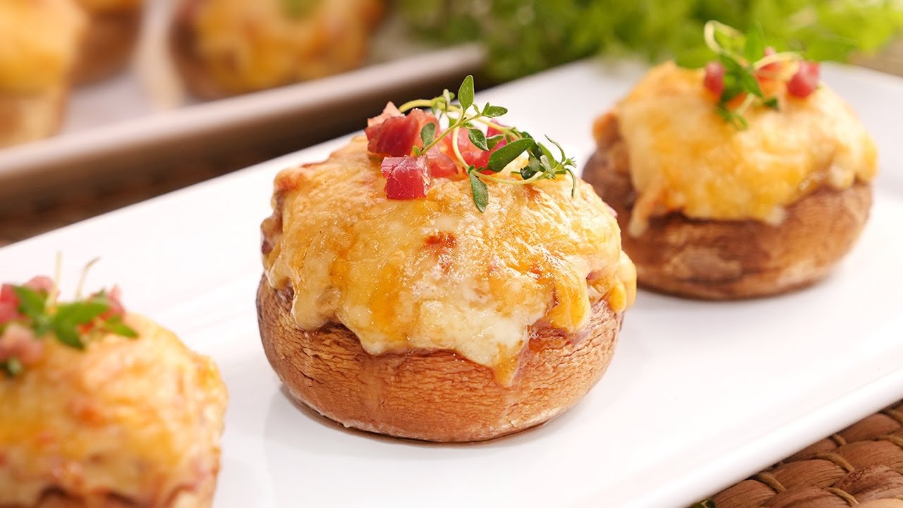 Receta de Champiñones rellenos de bacon