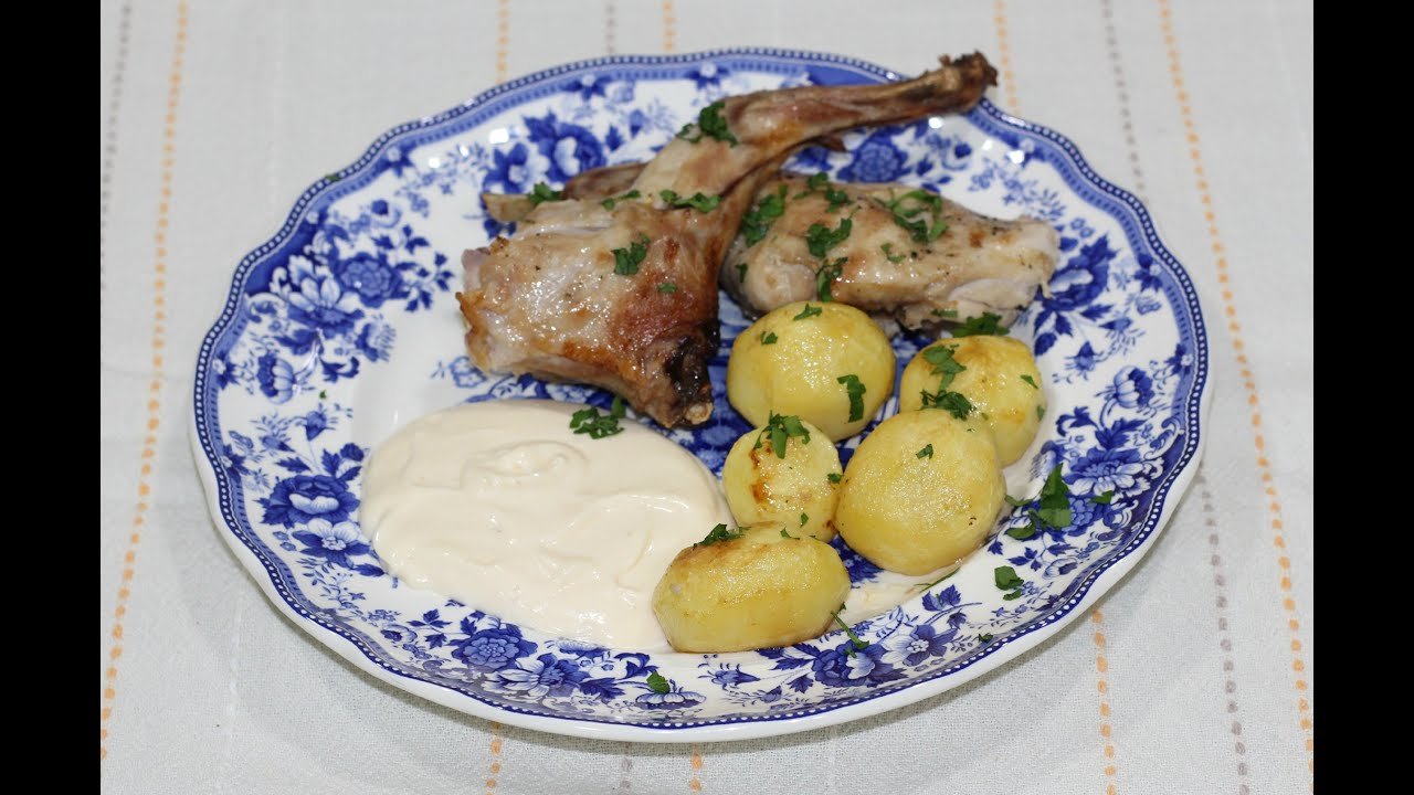 Receta de Conejo con alioli al horno