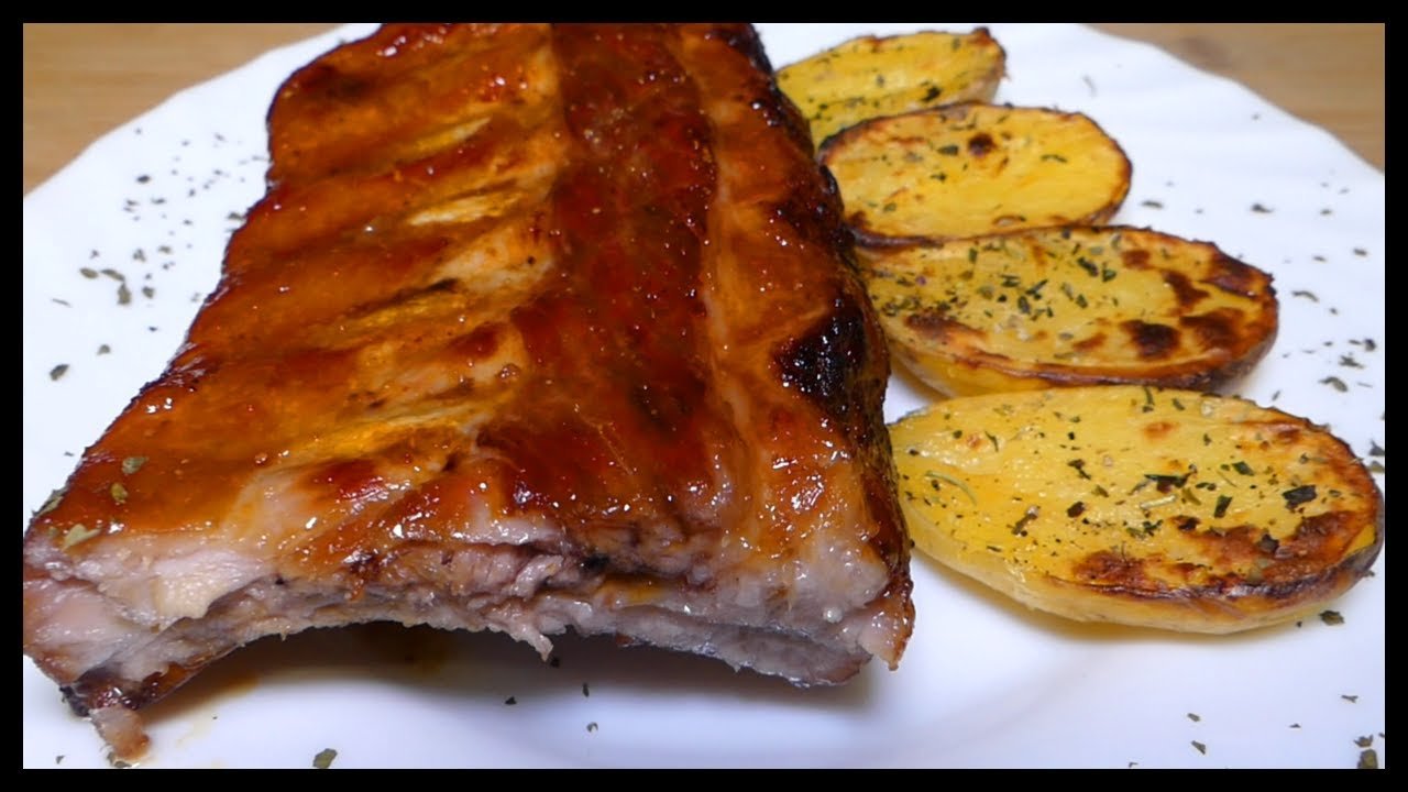 Receta de Costillas al horno con miel y soja