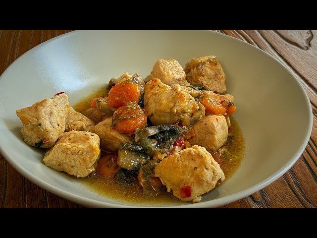 Receta de Estofado de pavo y champiñones