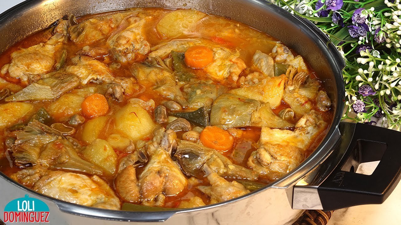 Receta de Estofado de pollo con verduras