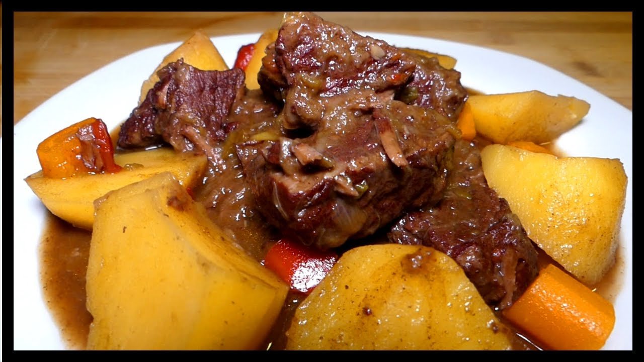 Receta de Estofado de ternera al vino tinto