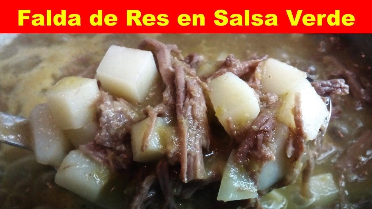 Receta de Falda de res en salsa verde