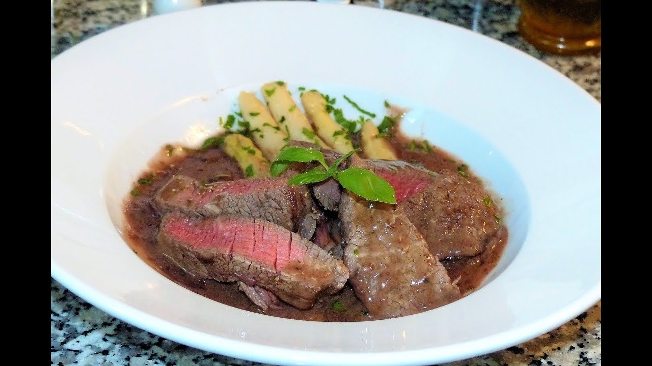 Receta de Filete de res al vino tinto casero