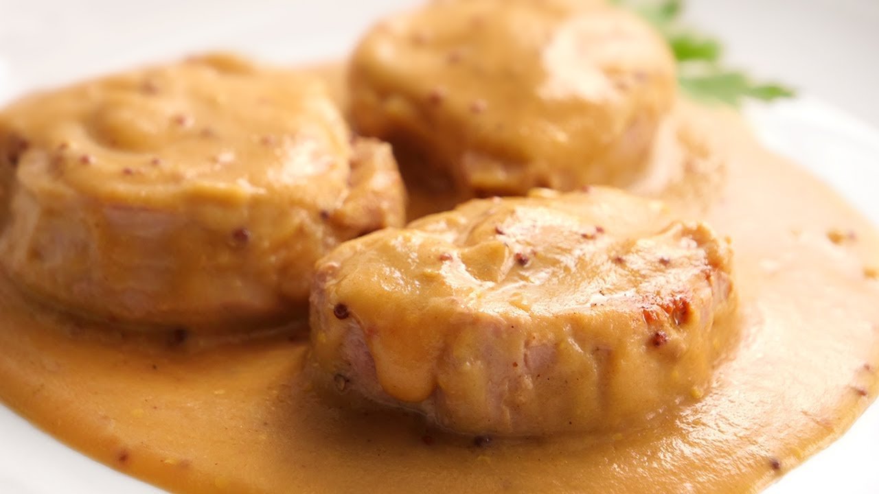 Receta de Filetes de cerdo asados en salsa mostaza