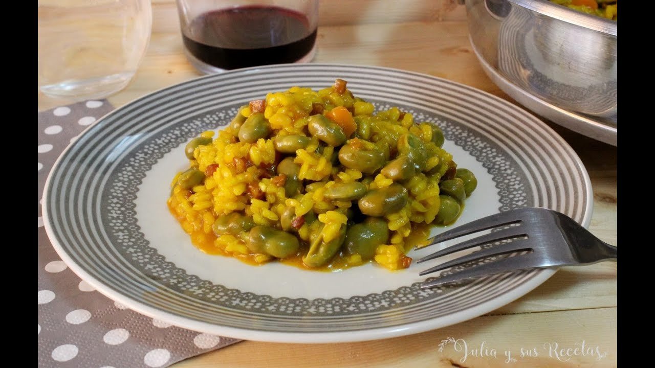 Receta de Habas con arroz