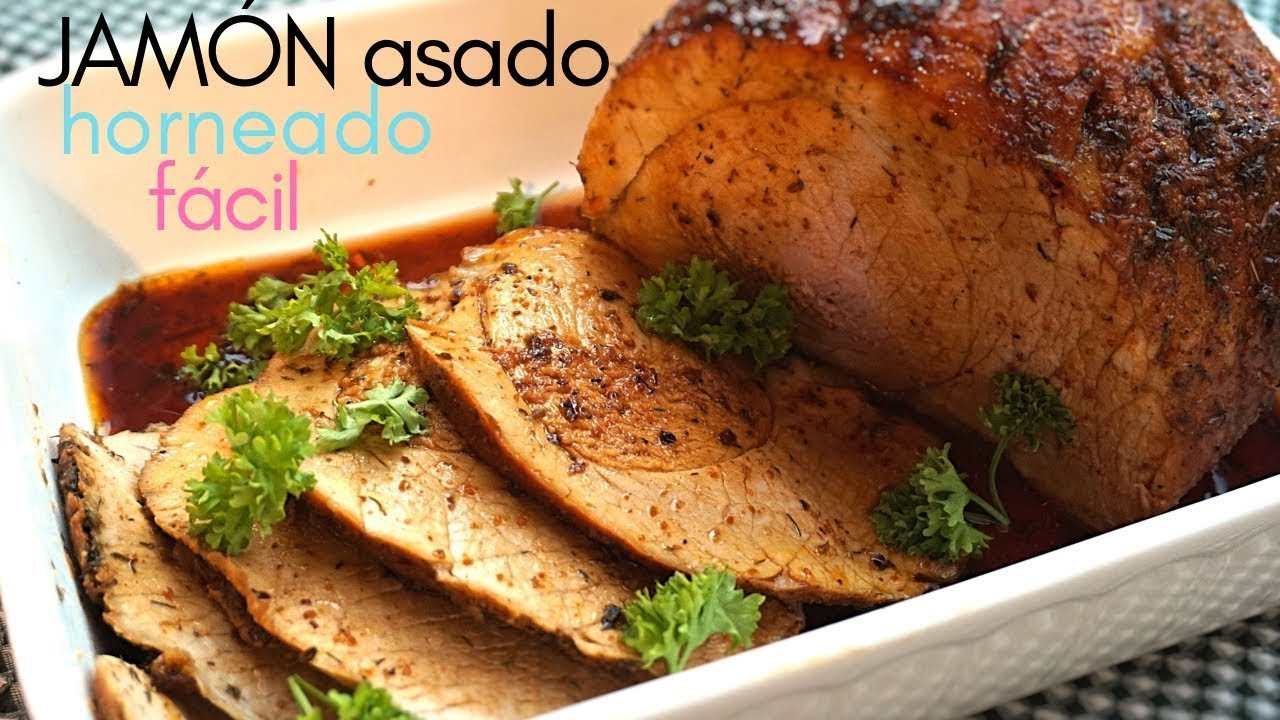 Receta de Jamón asado al horno con ciruelas