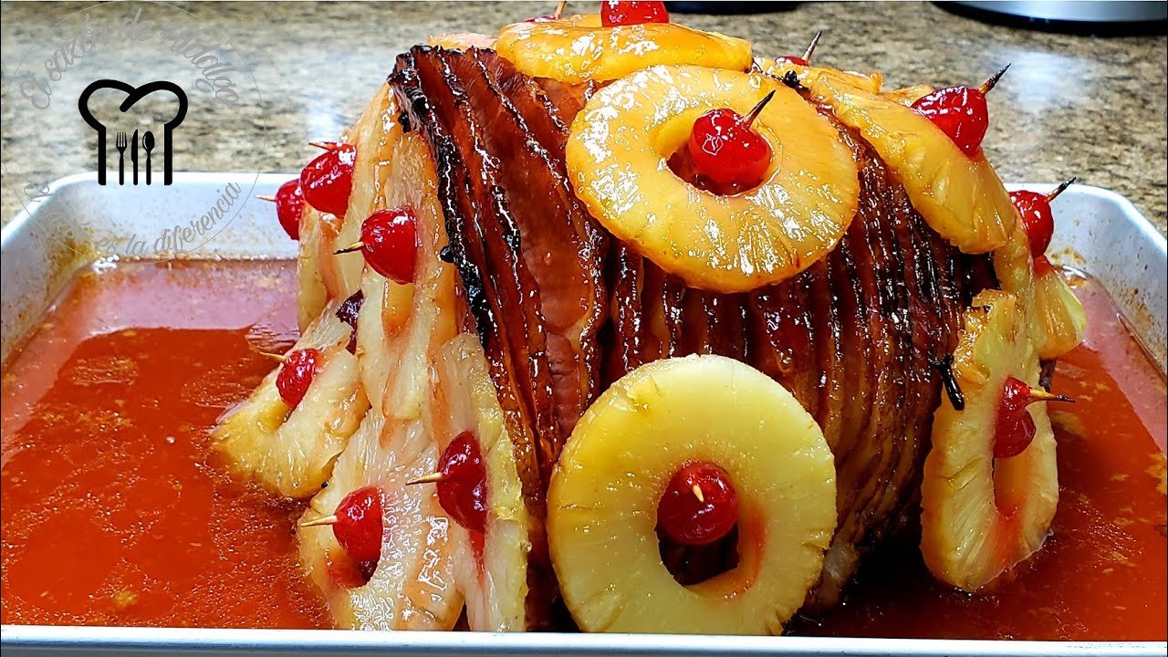 Receta de Jamón horneado con piña