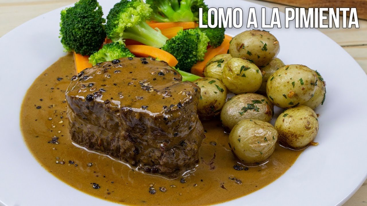 Receta de Lomo a la pimienta con papas