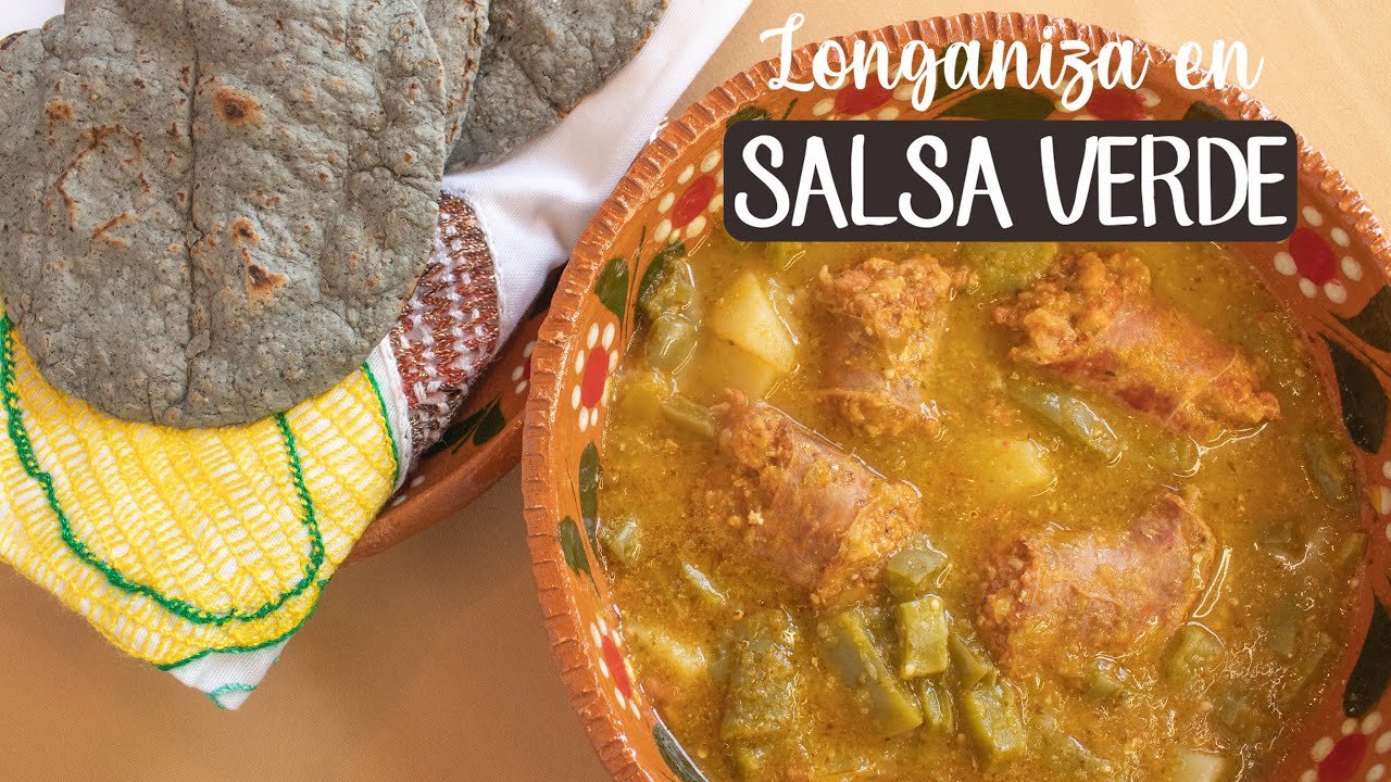 Receta de Longaniza en salsa verde con papas y nopales