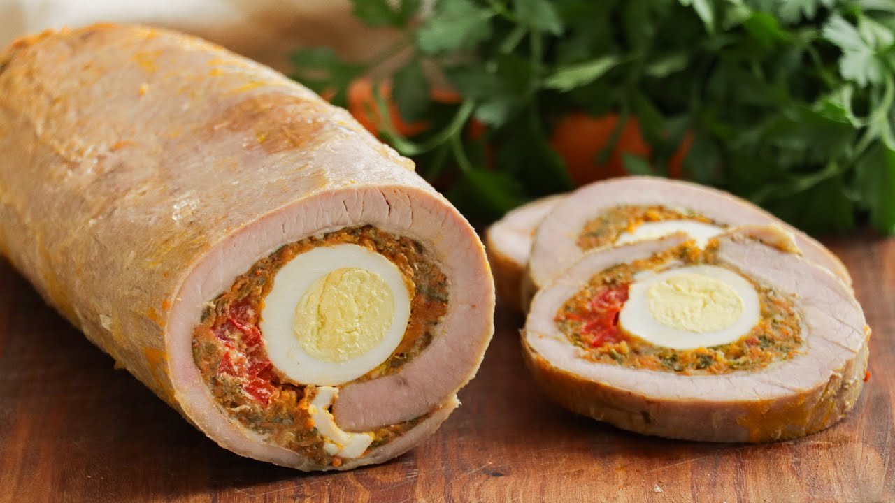 Receta de Matambre relleno con panceta al horno