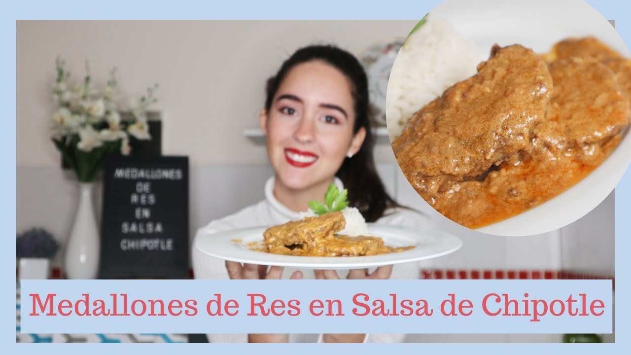 Receta de Medallones de res en salsa de chipotle