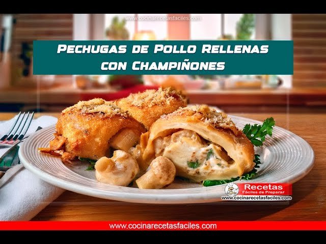 Receta de Milanesas de pollo rellenas de champiñones