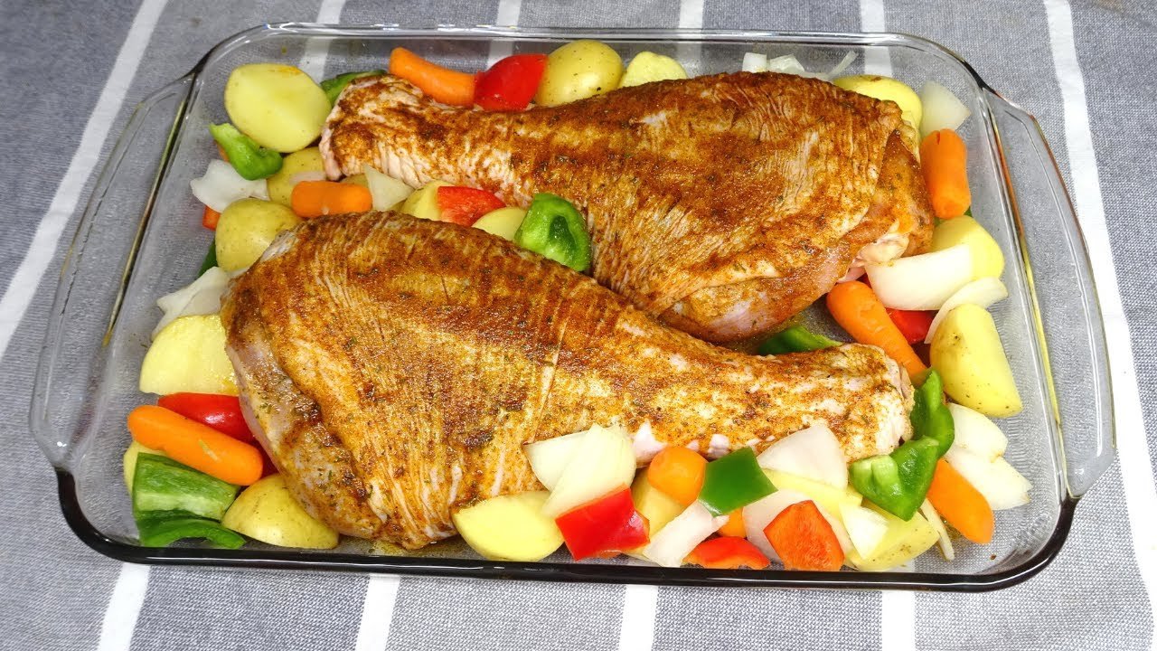 Receta de Muslo de pavo al horno jugoso