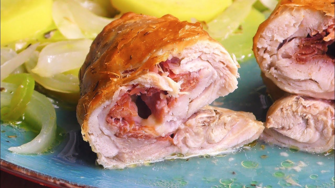 Receta de Muslo de pollo relleno de jamón y queso