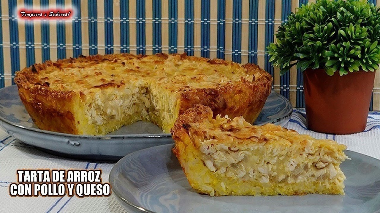 Receta de Pastel de arroz con pollo y champiñones