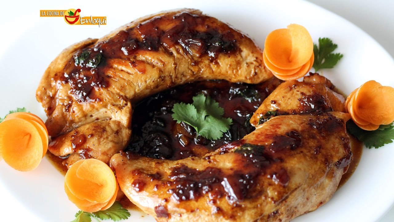 Receta de Pechugas de pavo al ron y mostaza