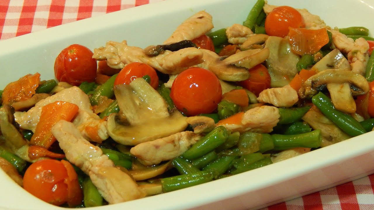 Receta de Pechugas de pavo con verduras