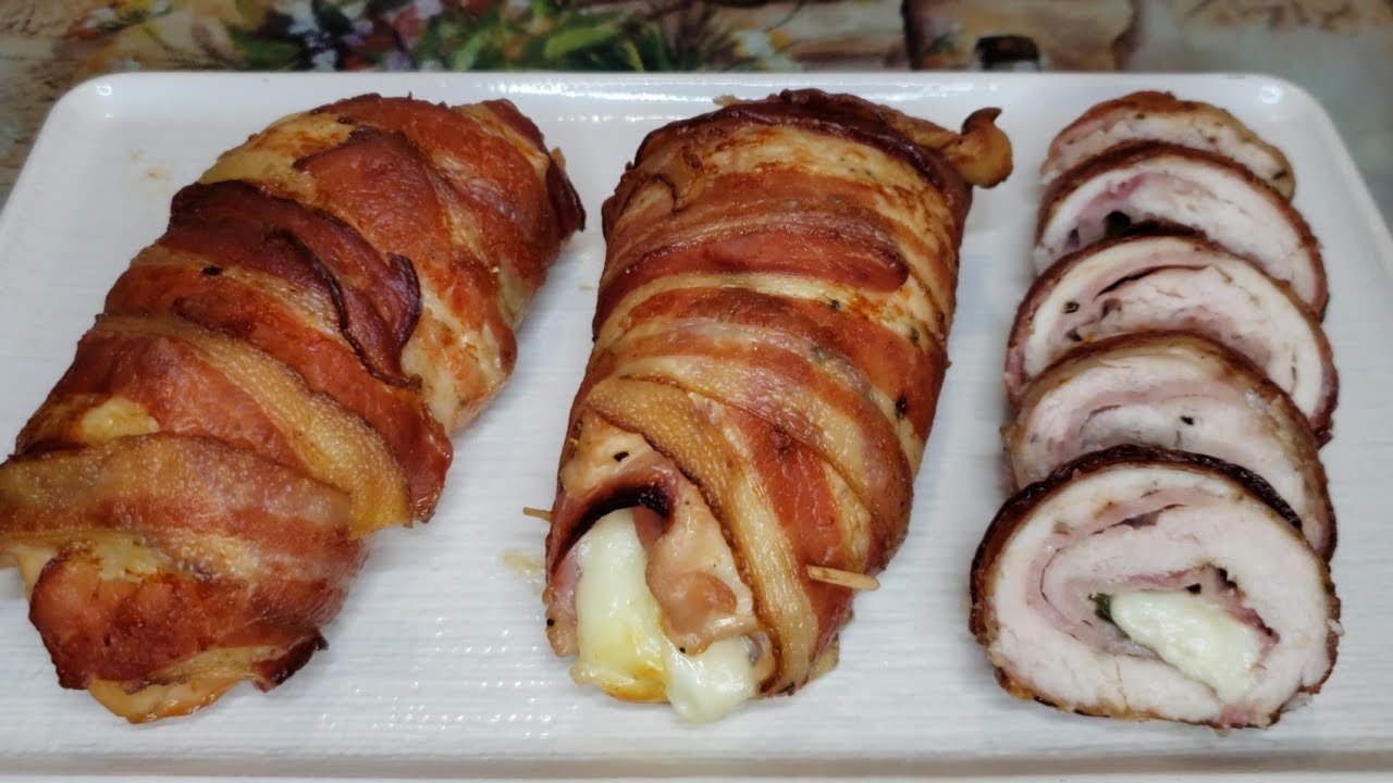 Receta de Pechugas rellenas de bacon y queso