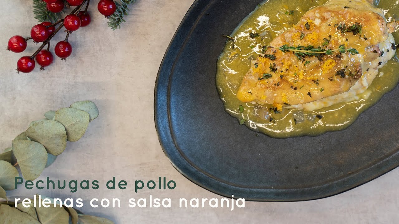 Receta de Pechugas rellenas en salsa de naranja